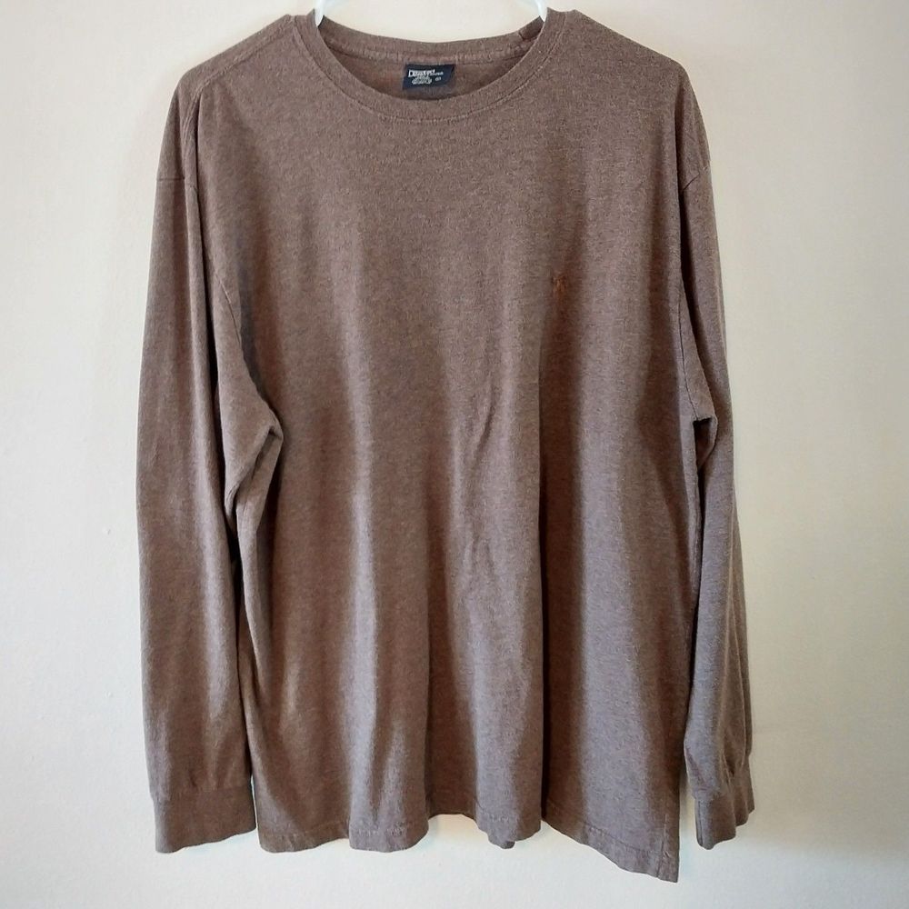 Men's Large Polo Ralph Lauren 100% Cotton Long Sleeve Shirt - Brown